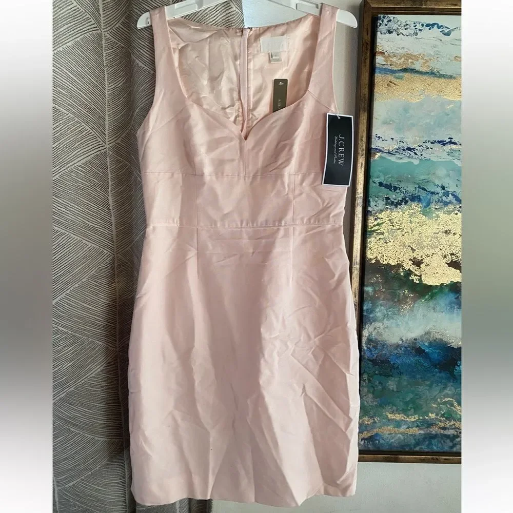 J.Crew Mae Dress Classic Faille Ligh Pink Sleeveless Sz 6 NWT